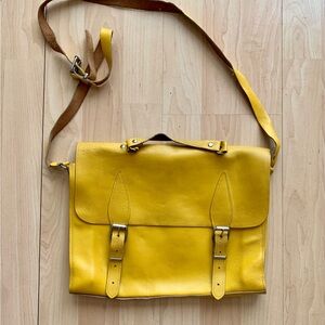YELLOW LEATHER SATCHEL